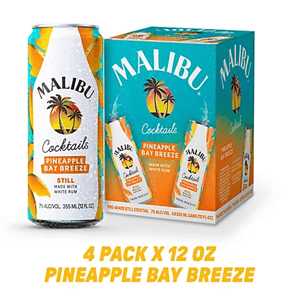 MALIBU COCKTAIL 4PK PINEAPPLE BAY BREEZE
