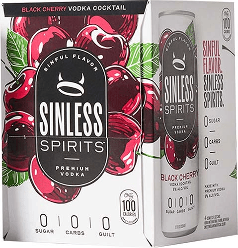 SINLESS VODKA BLACK CHERRY 4PK CAN