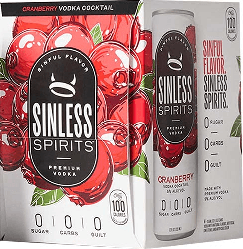 SINLESS VODKA CRANBERRY 4PK CAN
