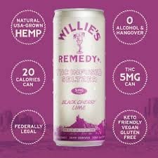 THC WILLIE'S REMEDY 5MG BLACKCHERRY LIME 4PK