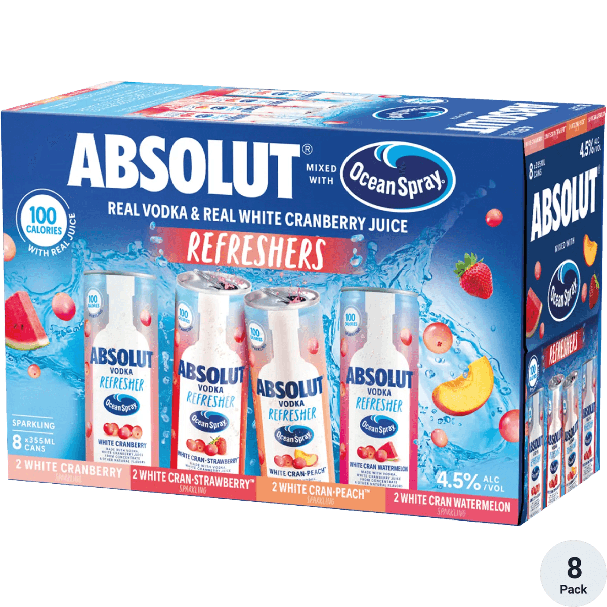 ABSOLUT REFRESHERS 8PK VARIETY